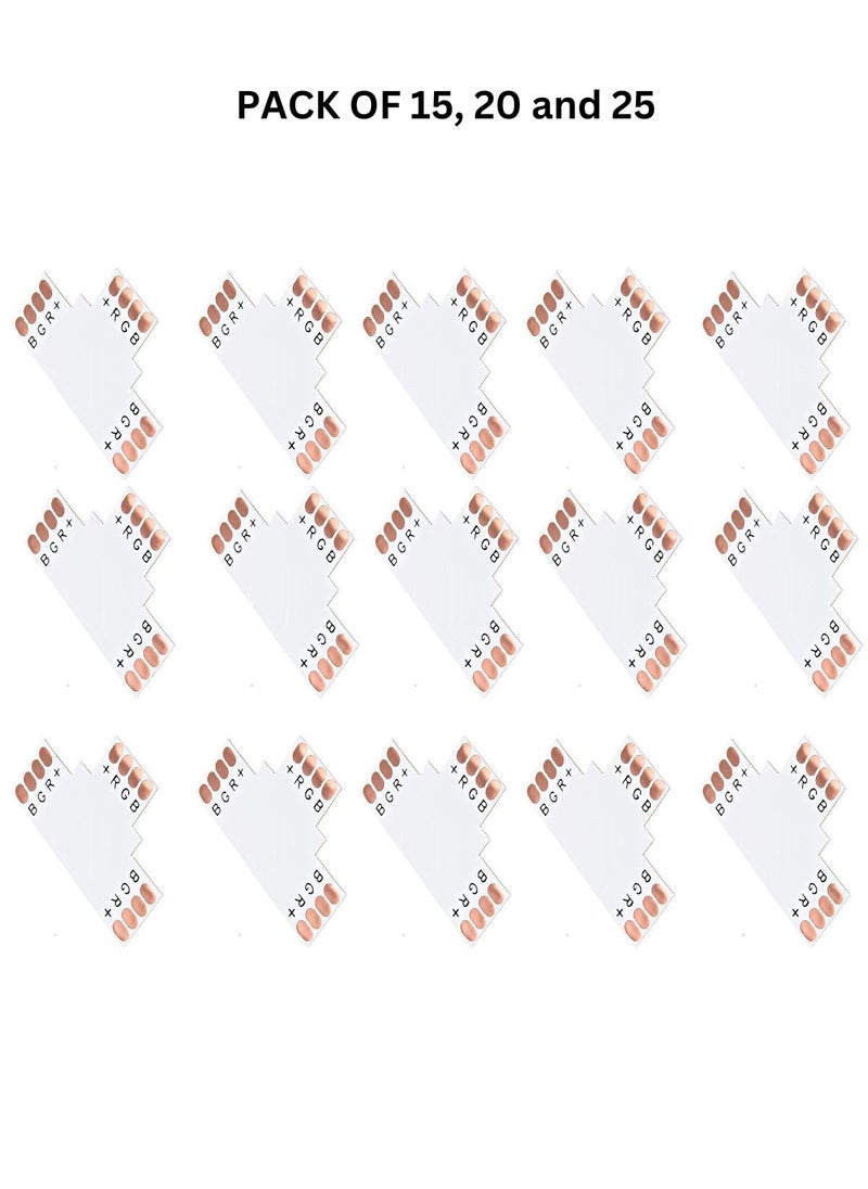Snoogg SNOOGG 20PC Pack 10 mm 4 Pin Led Strip Solderless gapless Extension Coupler connectors Type T Shape for Pixel Led Light No Soldering Required Unwired Gapless led Strip Adapter Extension  - Image 2