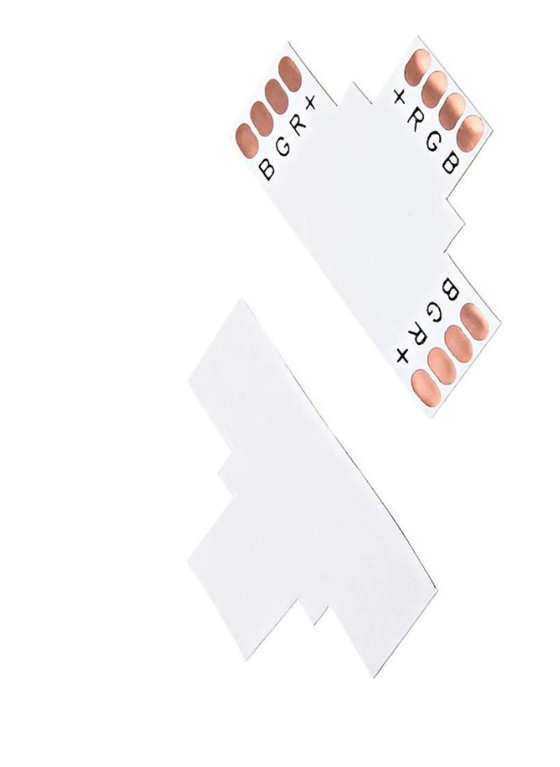 Snoogg SNOOGG 20PC Pack 10 mm 4 Pin Led Strip Solderless gapless Extension Coupler connectors Type T Shape for Pixel Led Light No Soldering Required Unwired Gapless led Strip Adapter Extension  - Image 3