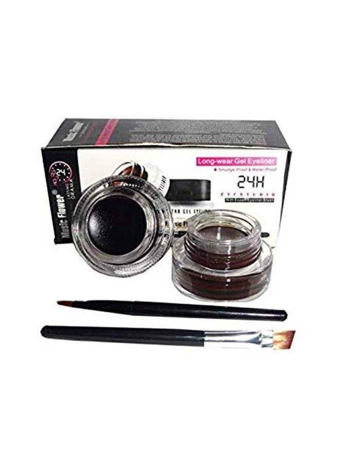 ClubComfort - Long Wear Gel Eyeliner Smudge Proof & Waterproof (Black And Brown) With 2 Expert Eyeliner Brushes - Image 1