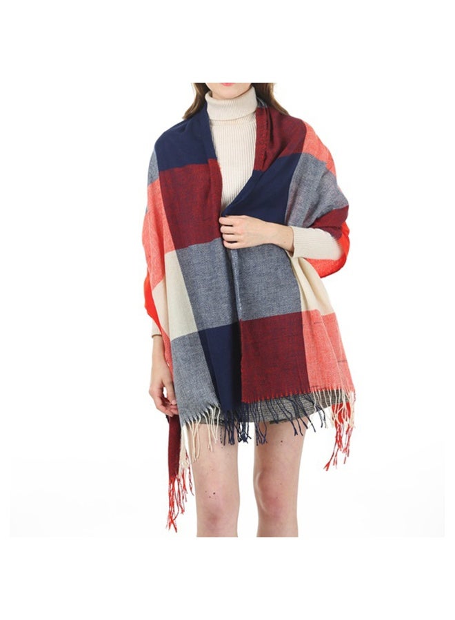 Women Winter Warm Classic Plaid Scarf Tassel Versatile England Trend Soft Womens Shawl Wraps - Image 1