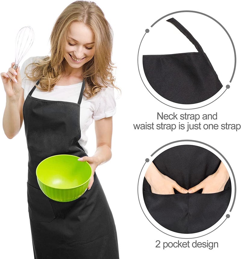 KBNBJ Apron for restaurants| Apron for Housewife | Chef Apron for Kitchen | Water Resistance Apron |Unisex Apron with Adjustable Strap and Two Pockets (Pack of 24) - Image 3
