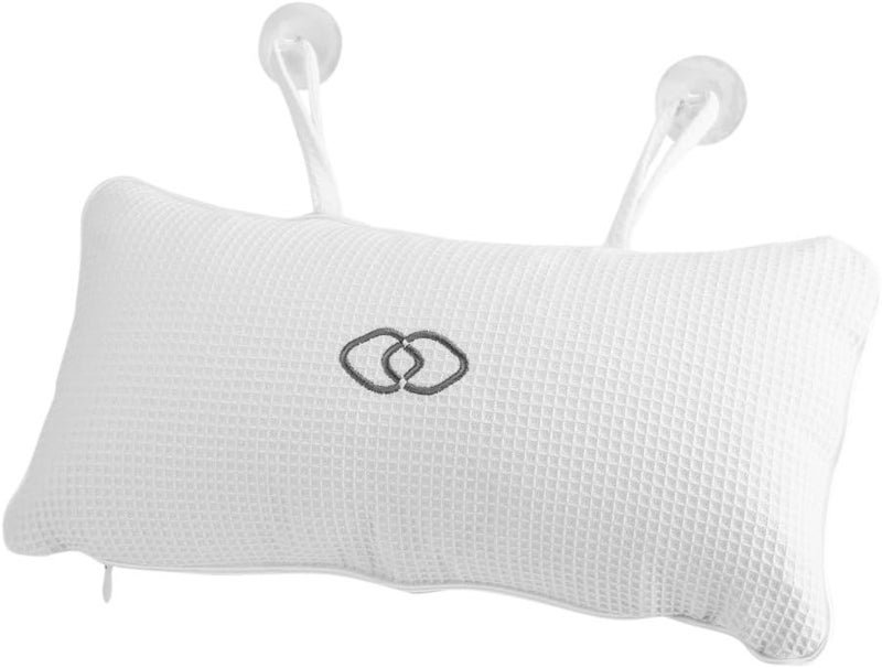 Qioni Bathtub Pillow, Non-Slip Bathtub Spa Pillow Bath Cushion Bathtub Pillow Head Neck Support with Suction Cups for Spa or Bath 