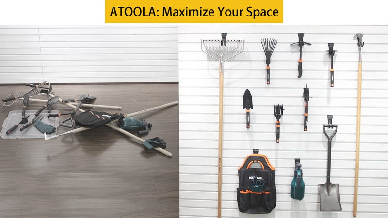 ATOOLA Slatwall Hooks, Heavy-Duty Slatwall Accessories, Black Slat Wall J Hooks, 8 Pack - Image 5