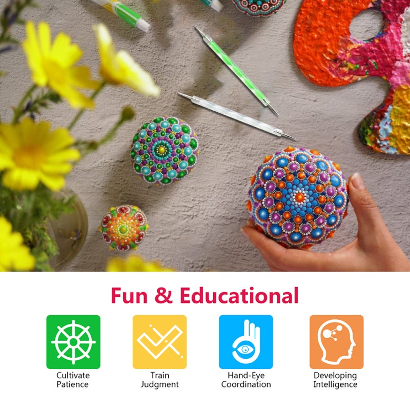 Mandala Dotting Tools 40Pcs Ultra-light Acrylic Plastic Set - Easy To Clean Mandala Art Kit for Rock Painting, Canvas Creation And Beginners - Image 2