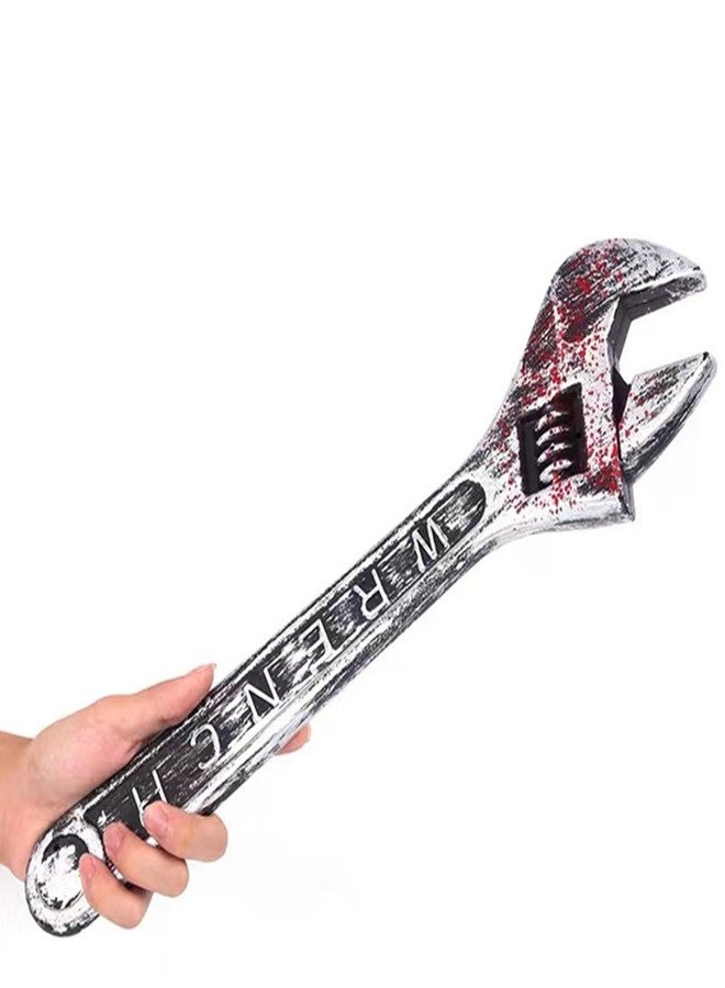 Soochat Halloween Wrench Prop, Bloody Simulation Wrench, Fake Plastic Wrench for Halloween Costume Accessories Haunted House Prop - Image 2