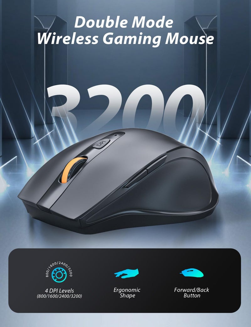 Taiahiro Wireless Mechanical Keyboard and Mouse Combo, 98-Key Gaming Keyboard with RGB Backlit, Tri-Mode BT5.0/2.4G/USB-C, 4000mAh Battery, 3200 DPI Gaming Mouse with Mouse Pad for PC, Laptop, Tablet - Image 4