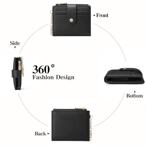GAEKEAO Slim Wallet for Women, RFID Blocking Credit Card Holder Bifold Wallet with Zipper Coin Pocket, ID Window - Image 5