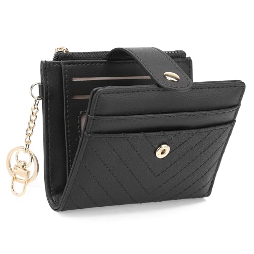 GAEKEAO Slim Wallet for Women, RFID Blocking Credit Card Holder Bifold Wallet with Zipper Coin Pocket, ID Window - Image 1