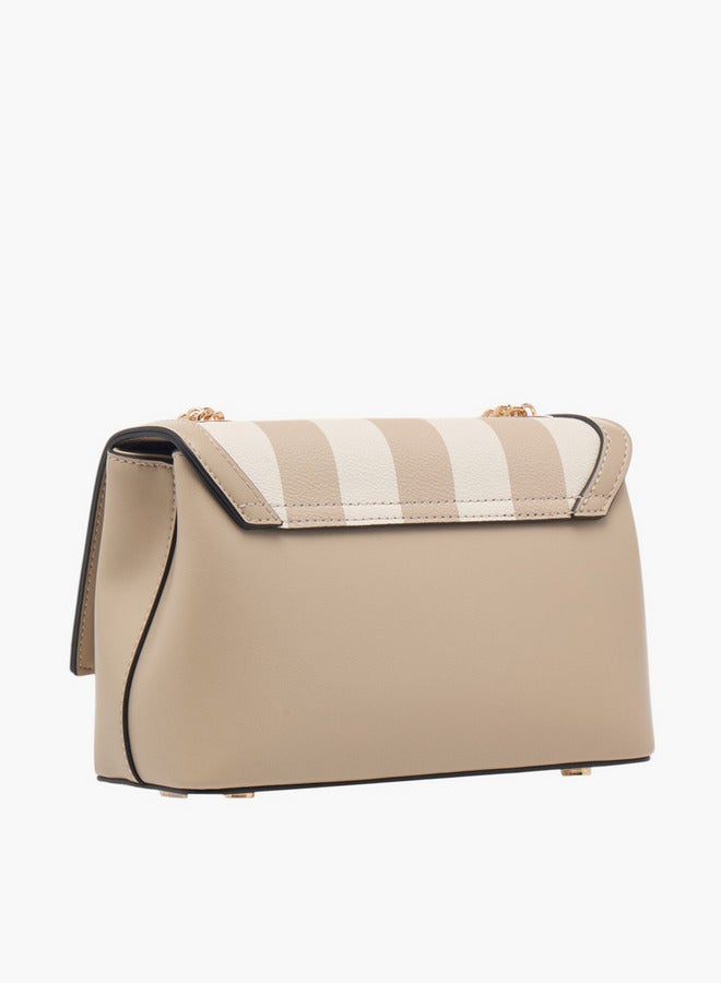 سيليست حقيبة كروس نسائية مخططة بحزام سلسلة - Image 3