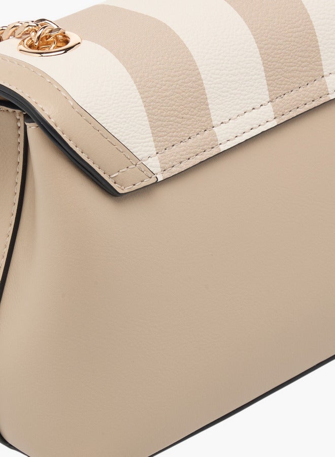 سيليست حقيبة كروس نسائية مخططة بحزام سلسلة - Image 5