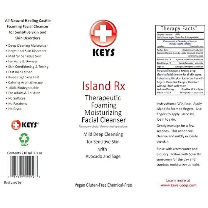 Keys Island Rx Therapeutic Foaming Facial Cleanser, 8 fluid ounces (210 ml) - Image 2
