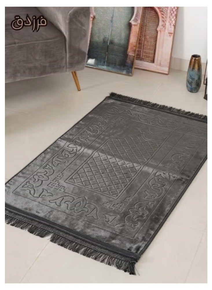 Farazdaq prayer rug, cotton material, comfortable lining, Colour Grey, White, Purple, Light purple, Navy blue - Image 4