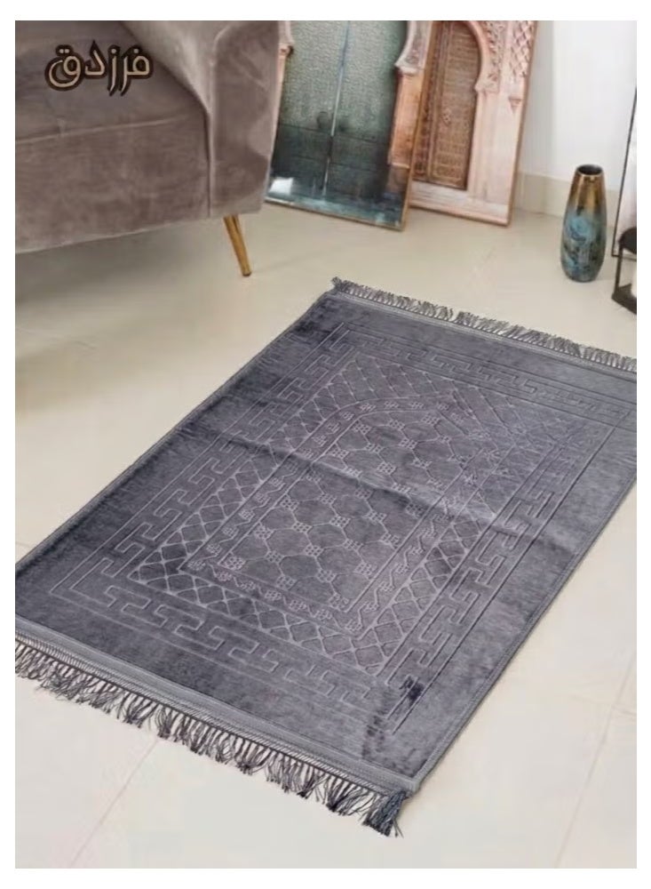 Farazdaq prayer rug, cotton material, comfortable lining, Colour Grey, White, Purple, Light purple, Navy blue - Image 3