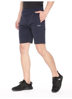 Pepe Jeans Pepe Jeans Athleisure Men Knit Cotton Stretch Shorts | Breathable Cotton Jersey, Gym and Casual Wear | with Drawstring and Zip Pocket in Navy Blue - L  - Image 2