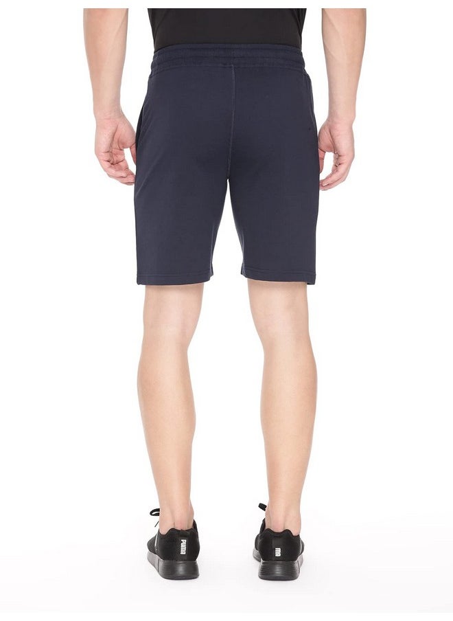 Pepe Jeans Pepe Jeans Athleisure Men Knit Cotton Stretch Shorts | Breathable Cotton Jersey, Gym and Casual Wear | with Drawstring and Zip Pocket in Navy Blue - L  - Image 3