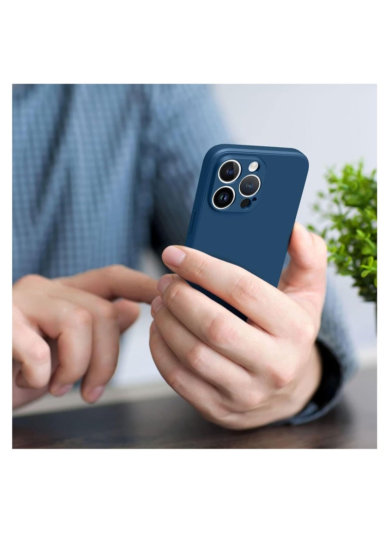 إيف حافظة لهاتف آيفون 15 برو ماكس، سيليكون سائل كلاسيكي مقاوم للصدمات، متين، مضاد للسقوط، غطاء حماية كامل (15 برو ماكس، أزرق) - Image 5