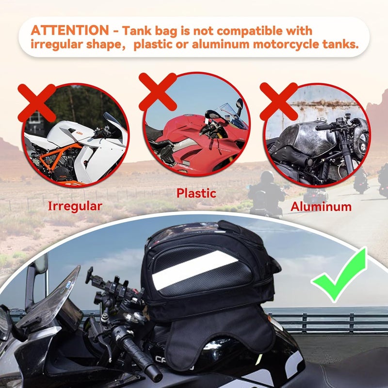 Dracarys Motorcycle Tank Bag - Oxford Saddle Black Motorbike Bag - Strong Magnetic Bag for Honda Yamaha Suzuki Kawasaki Harley - Image 3