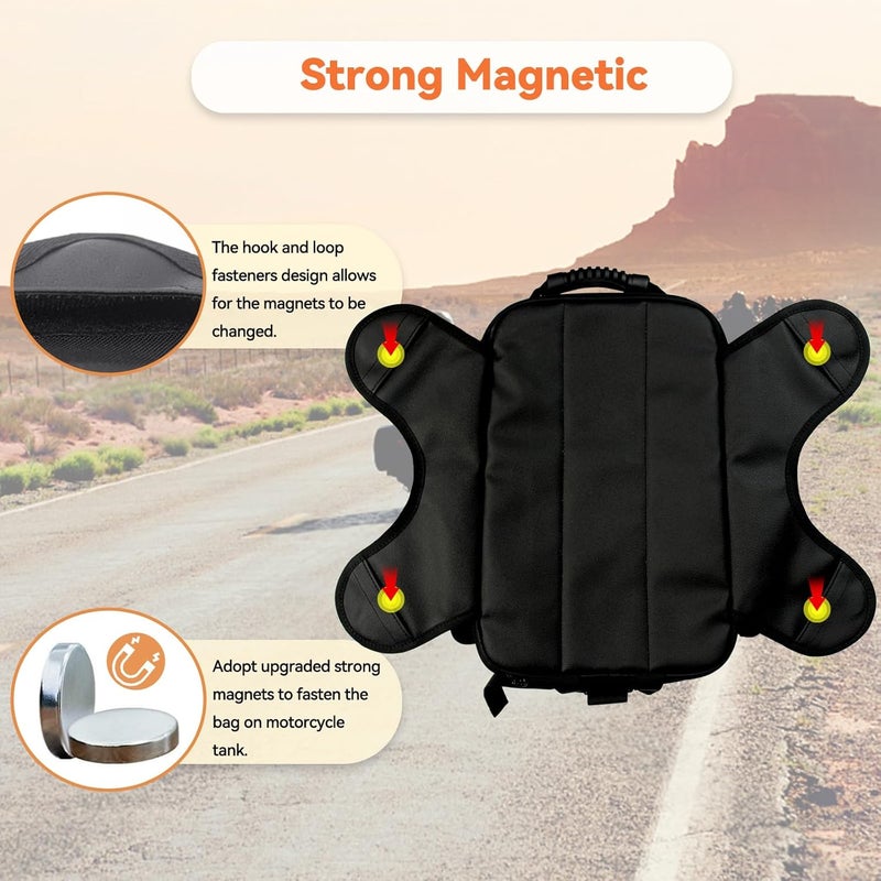 Dracarys Motorcycle Tank Bag - Oxford Saddle Black Motorbike Bag - Strong Magnetic Bag for Honda Yamaha Suzuki Kawasaki Harley - Image 4