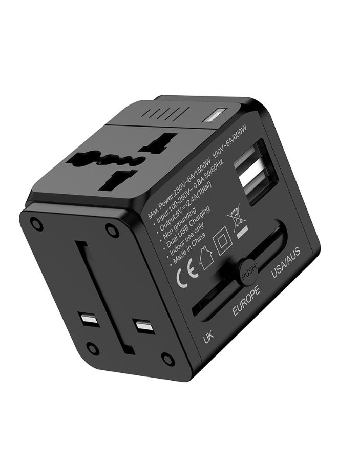 محول كهربائي عالمي - قابس سفر متعدد الوظائف 2.4A - Image 1