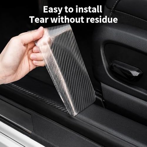 Kmils Carbon Fiber Car Door Sill Protector Strip, Anti-Scratch Adhesive Tape for Car Interior/Exterior, Waterproof & Durable Auto Protection Film (5cm x 5m) (Transparent) - Image 4