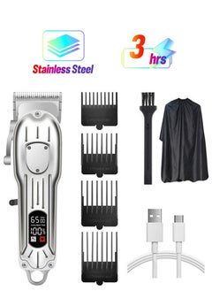 Generic Beard Trimmer,Men Multifunctional Hair Trimmer Mens Electric Clipper Suitable for Mustache Body Nose Ear Facial Trimmers Rechargeable Hair Clippers Waterproof Precision Trimmer,silver  - Image 1