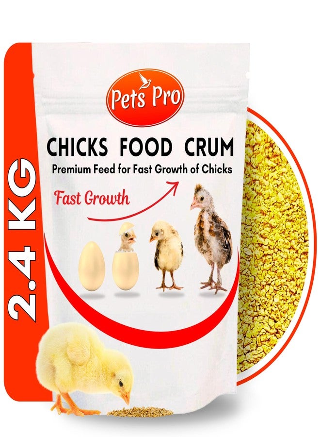 Pets Pro علف بيتس برو الممتاز للدجاج، 2.4 كجم من الفتات لنمو سريع للدجاج، وصغار البط، والسمان، والدجاج (2.4 كجم) - Image 1