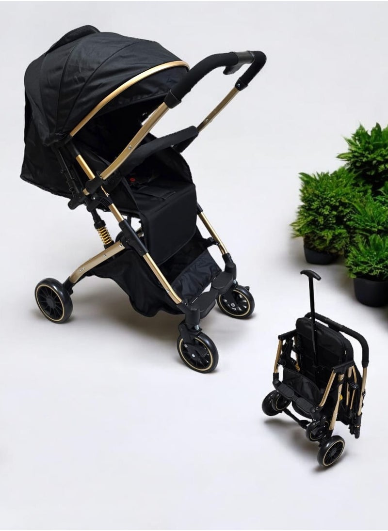 BABYCARA Ultra Lightweight Baby Stroller Gold Frame Compact Folding for Travel Cabin  - Image 1
