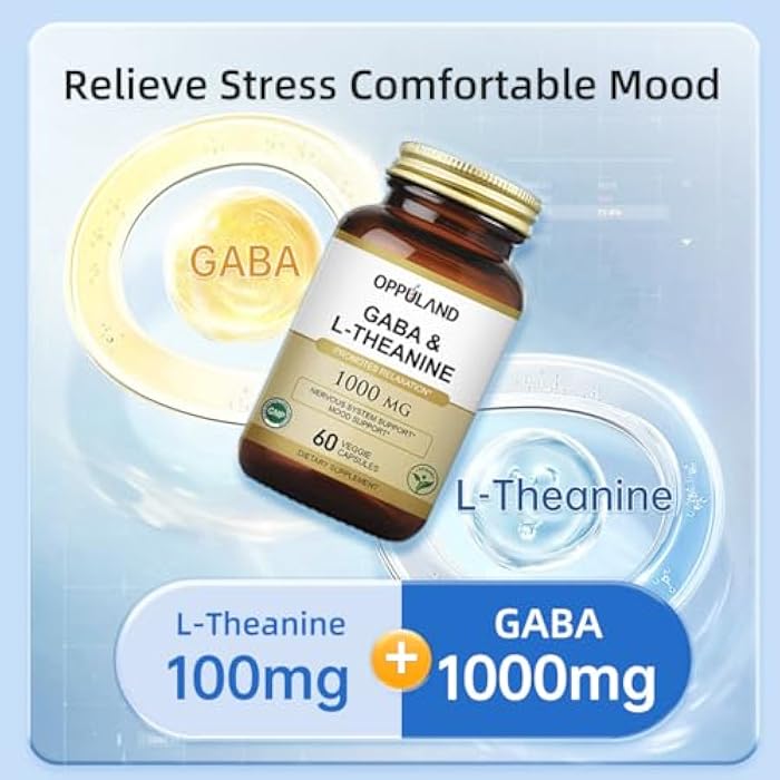 Oppuland GABA & L-Theanine - Promotes Relaxation | Nervous System Support | Mood Support -60 Veggie Capsules - Image 3