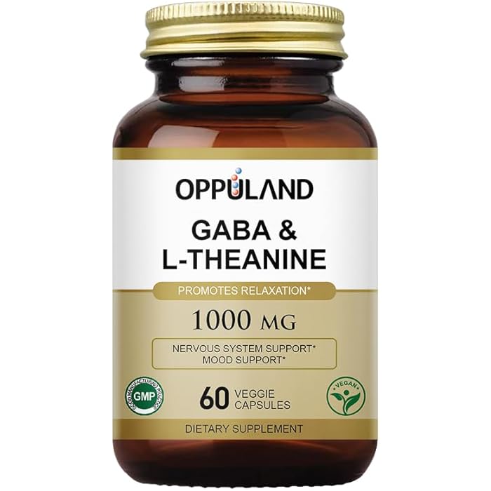 Oppuland GABA & L-Theanine - Promotes Relaxation | Nervous System Support | Mood Support -60 Veggie Capsules - Image 1
