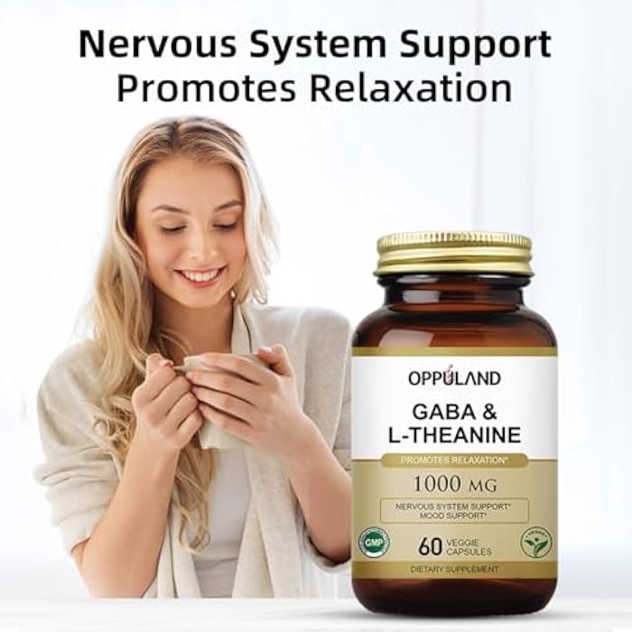 Oppuland GABA & L-Theanine - Promotes Relaxation | Nervous System Support | Mood Support -60 Veggie Capsules - Image 4