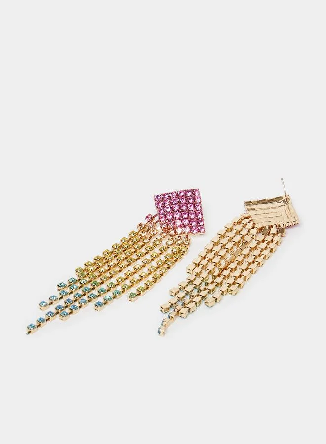 Styli Diamond Waterfall Earrings