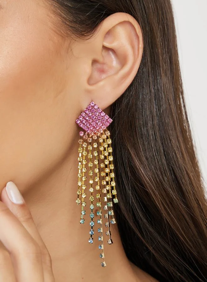 Styli Diamond Waterfall Earrings