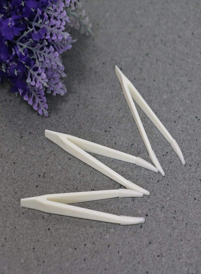 MosBug 12Pcs 80mm Contact Lens Tweezers Make Up Tool (White) - Image 3