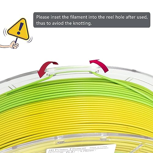 iSANMATE PLA+ Filament, Matte Gradient Multicolors, Rainbow Color Change Filament, Yellow & Green, 1KG/2.2lb - Image 5
