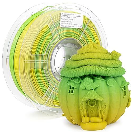 iSANMATE PLA+ Filament, Matte Gradient Multicolors, Rainbow Color Change Filament, Yellow & Green, 1KG/2.2lb - Image 1