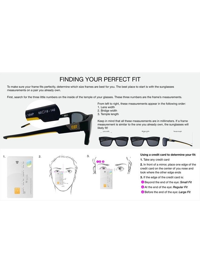 CAT CATERPILLAR 8019 Men's Polarized High Wrap Sunglasses, Clear Crystal, 63 mm - Image 5