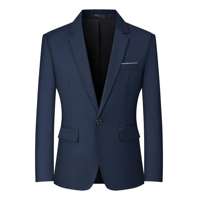 Mylldey Men's Blazers Slim Fit Business Casual Suit Men Sport Coat One Button Travel Blazer Lightweight Suit Jacket(Blue-M) - Image 1