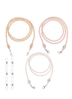 Oasisgalore 3 Pcs Faux Pearl Eyeglass Chain for Women, Beaded Sunglass Holder with Eyeglass Loop, Vintage Style  - Image 1
