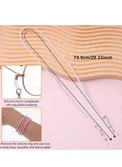 Oasisgalore 3 Pcs Faux Pearl Eyeglass Chain for Women, Beaded Sunglass Holder with Eyeglass Loop, Vintage Style  - Image 2