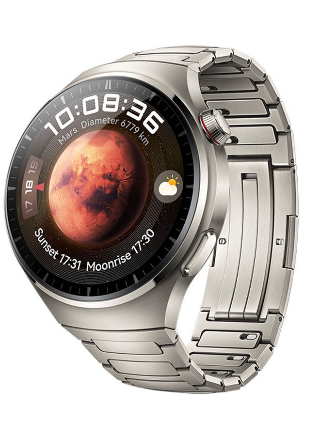 HUAWEI WATCH 4 Pro Smartwatch, Spherical Sapphire Glass, Health at a Glance, eSIM Cellular calling, Fresh-new Activity Rings, 21-Day Battery Life, ECG Analysis, Compatible with Andriod & iOS, Titanium Silver - Image 1