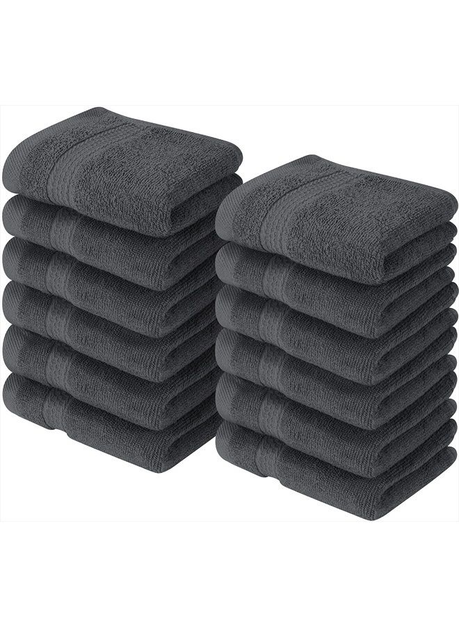Utopia Towels [12 Pack] Premium Wash Cloths Set (12 x 12 Inches) 100% Cotton Ring Spun, Highly Absorbent and Soft Feel Essential Washcloths for Bathroom, Spa, Gym, and Face Towel (Grey) - Image 1