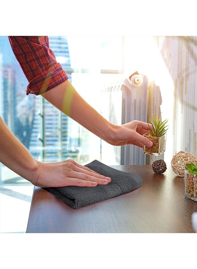 Utopia Towels [12 Pack] Premium Wash Cloths Set (12 x 12 Inches) 100% Cotton Ring Spun, Highly Absorbent and Soft Feel Essential Washcloths for Bathroom, Spa, Gym, and Face Towel (Grey) - Image 4