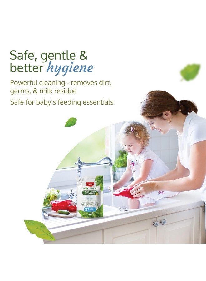 لوفلاب منظف سائل نباتي من لوفلاب، عبوة إعادة تعبئة - 1000 مل، بالنييم والليمون والريحان، لإكسسوارات التغذية والألعاب والفواكه والخضروات، 100% آمن على الطعام، خالٍ من المبيضات وSLS - Image 2