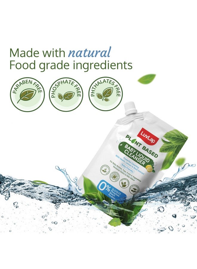 لوفلاب منظف سائل نباتي من لوفلاب، عبوة إعادة تعبئة - 1000 مل، بالنييم والليمون والريحان، لإكسسوارات التغذية والألعاب والفواكه والخضروات، 100% آمن على الطعام، خالٍ من المبيضات وSLS - Image 4
