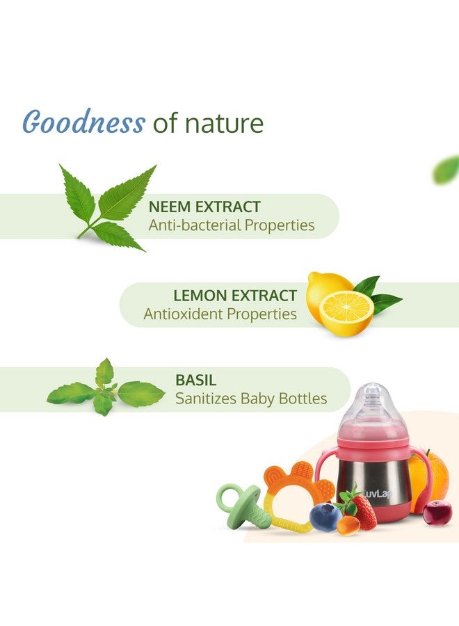 لوفلاب منظف سائل نباتي من لوفلاب، عبوة إعادة تعبئة - 1000 مل، بالنييم والليمون والريحان، لإكسسوارات التغذية والألعاب والفواكه والخضروات، 100% آمن على الطعام، خالٍ من المبيضات وSLS - Image 3