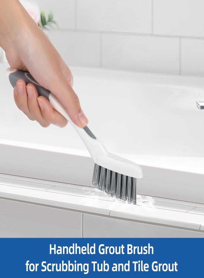 Qaestfy Grout Brush with Long Handle for Cleaning, Stiff Bristles Handheld Tile Scrub Brush, V-Shape Crevice Cleaning Brush for Floor Deep Cleaning - Image 5