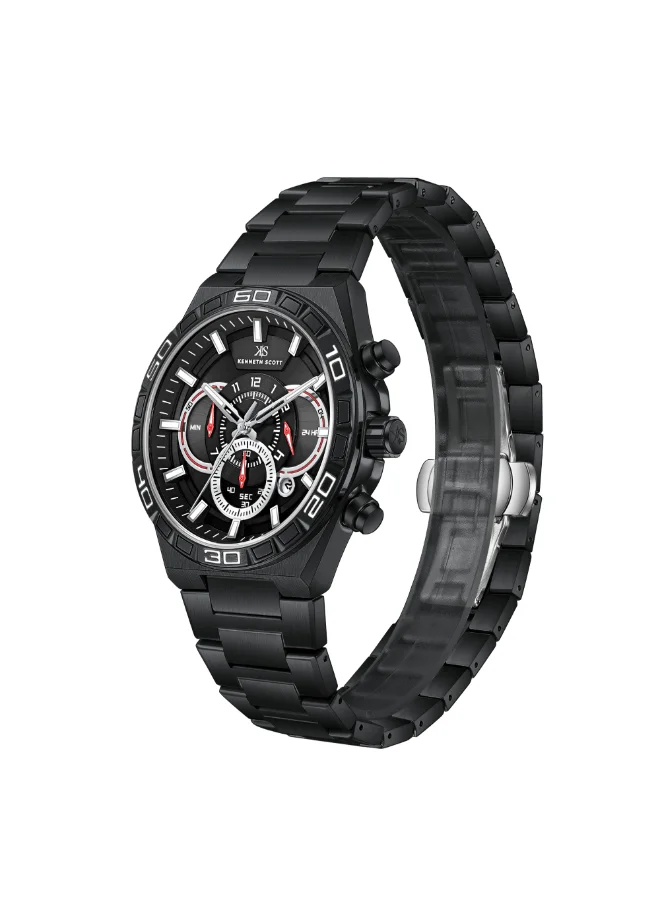 Kenneth Scott Men's Stainless steel Chronograph  Watch K26101-BBBB - 43 mm