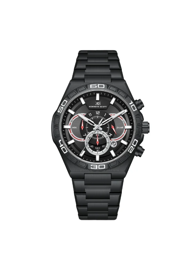 Kenneth Scott Men's Stainless steel Chronograph  Watch K26101-BBBB - 43 mm