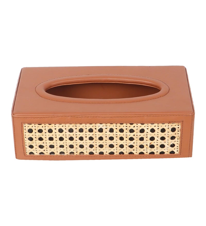 AKWAY Rattn Tissue Box Holder, Paper Napkin Holder, Cane Tissue Dispenser for Home, Cane Tissue Box for Bathroom, Bedroom, Office, Restaurant and Car Decoration- Rectangle Shape - Image 2