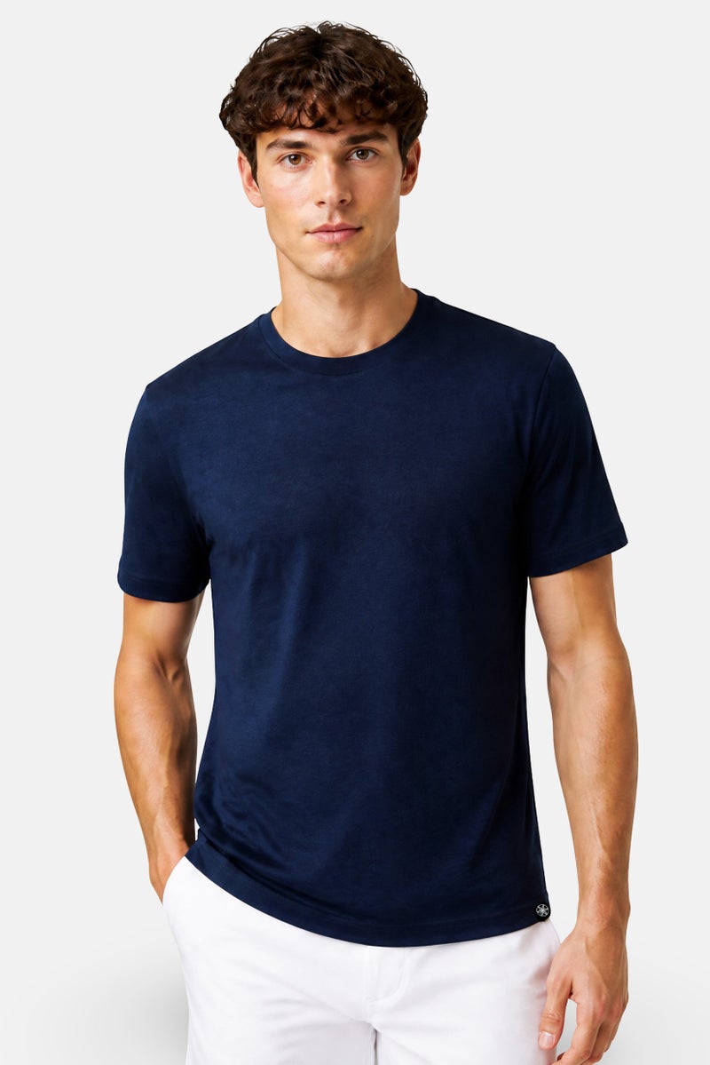 Gaiam Men Slim Fit Short Sleeve Training T-Shirt, Dark Blue - Image 1